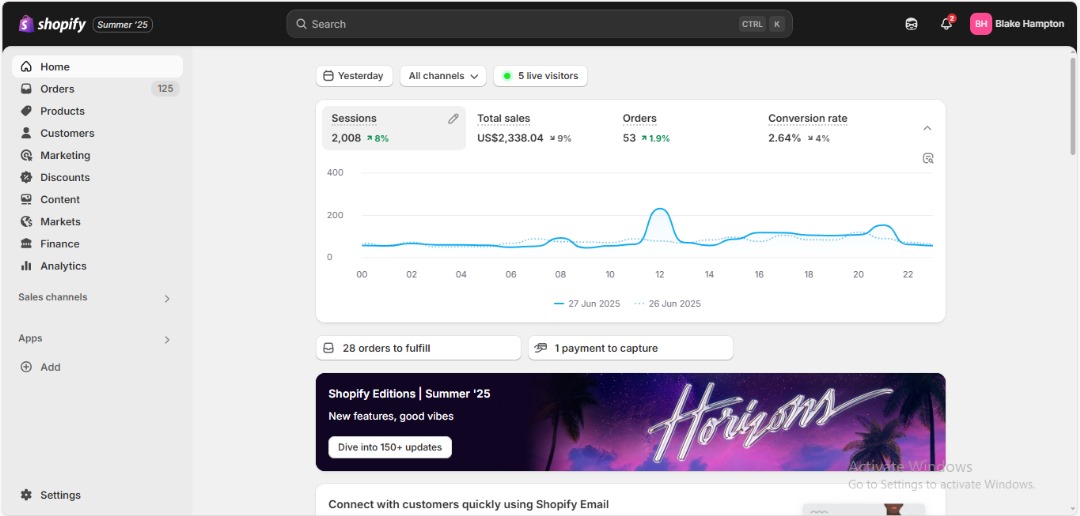 Blake Hampton Shopify — Yesterday
